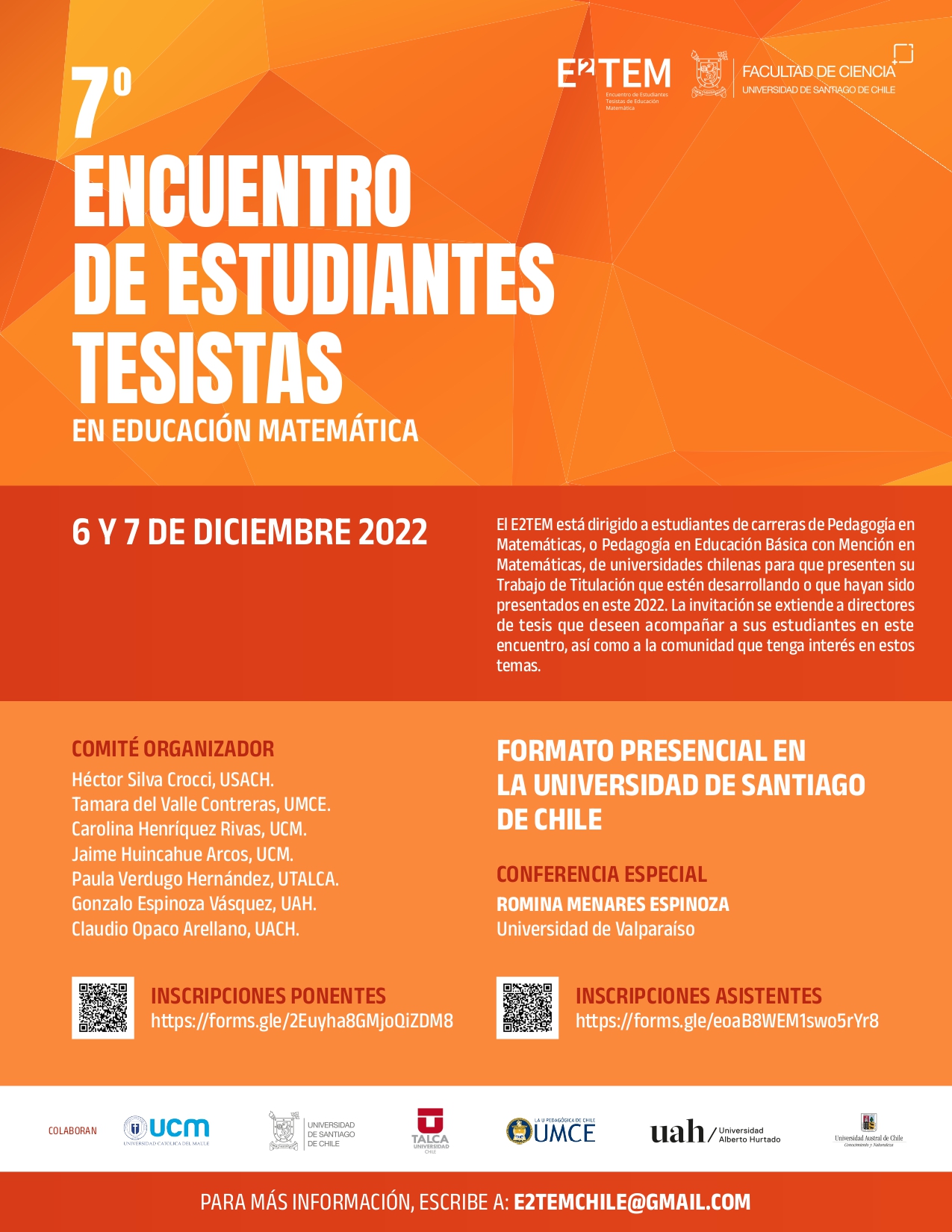7° ENCUENTRO DE ESTUDIANTES TESISTAS EN EDUCACIÓN MATEMÁTICA (E2TEM)