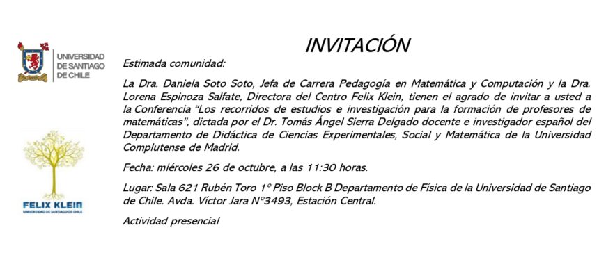 Conferencia Dr. Tomás Sierra Delgado “Los recorridos de estudios e investigación para la formación de profesores de matemáticas”