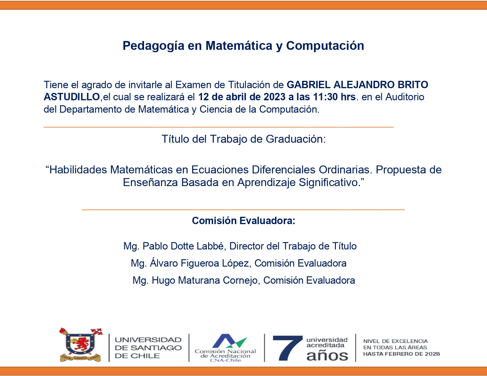 INVITACIÓN DEFENSA DE TESIS GABRIEL BRITO ASTUDILLO