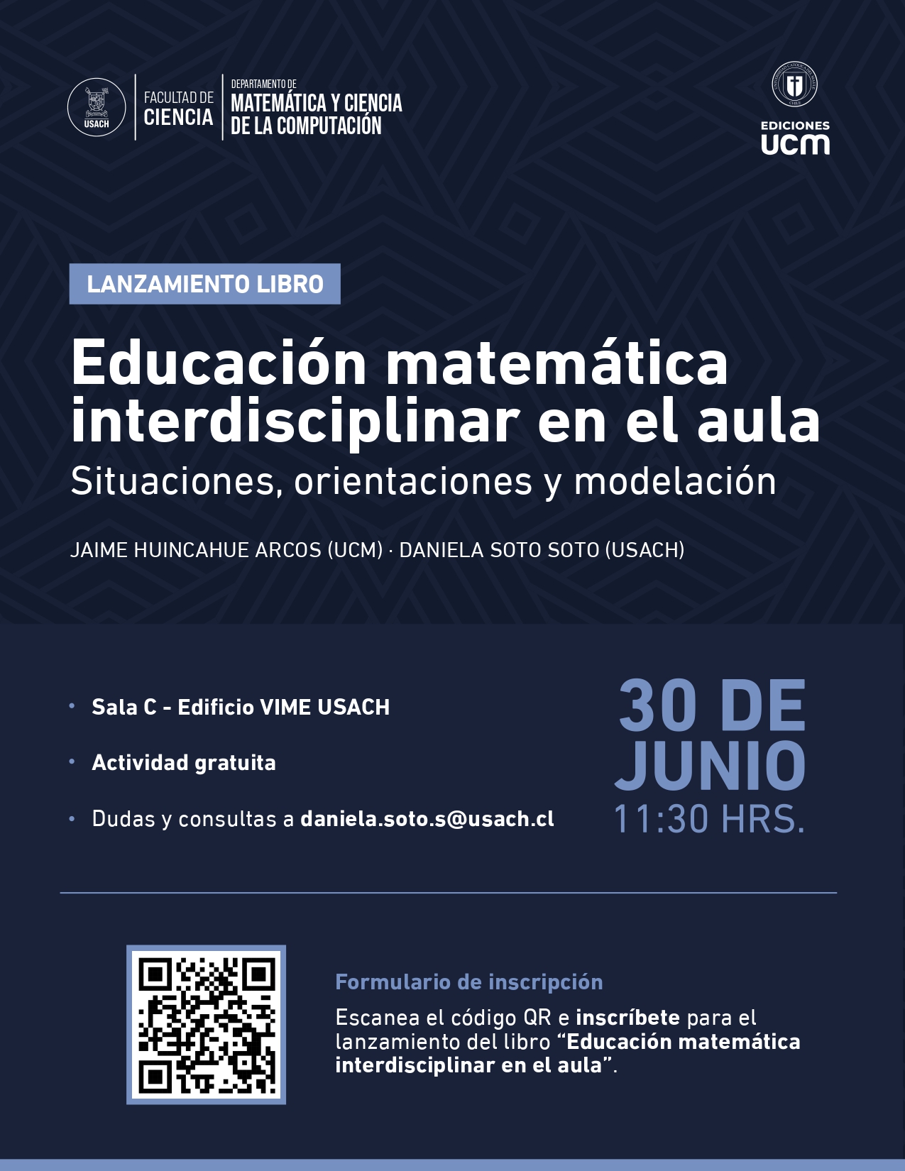 Invitación Lanzamiento del libro “Educación Matemática Interdisciplinar en el aula – Situaciones, orientaciones y modelación”