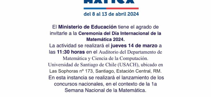 Invitación Ceremonia del Día Internacional de la Matemática 2024