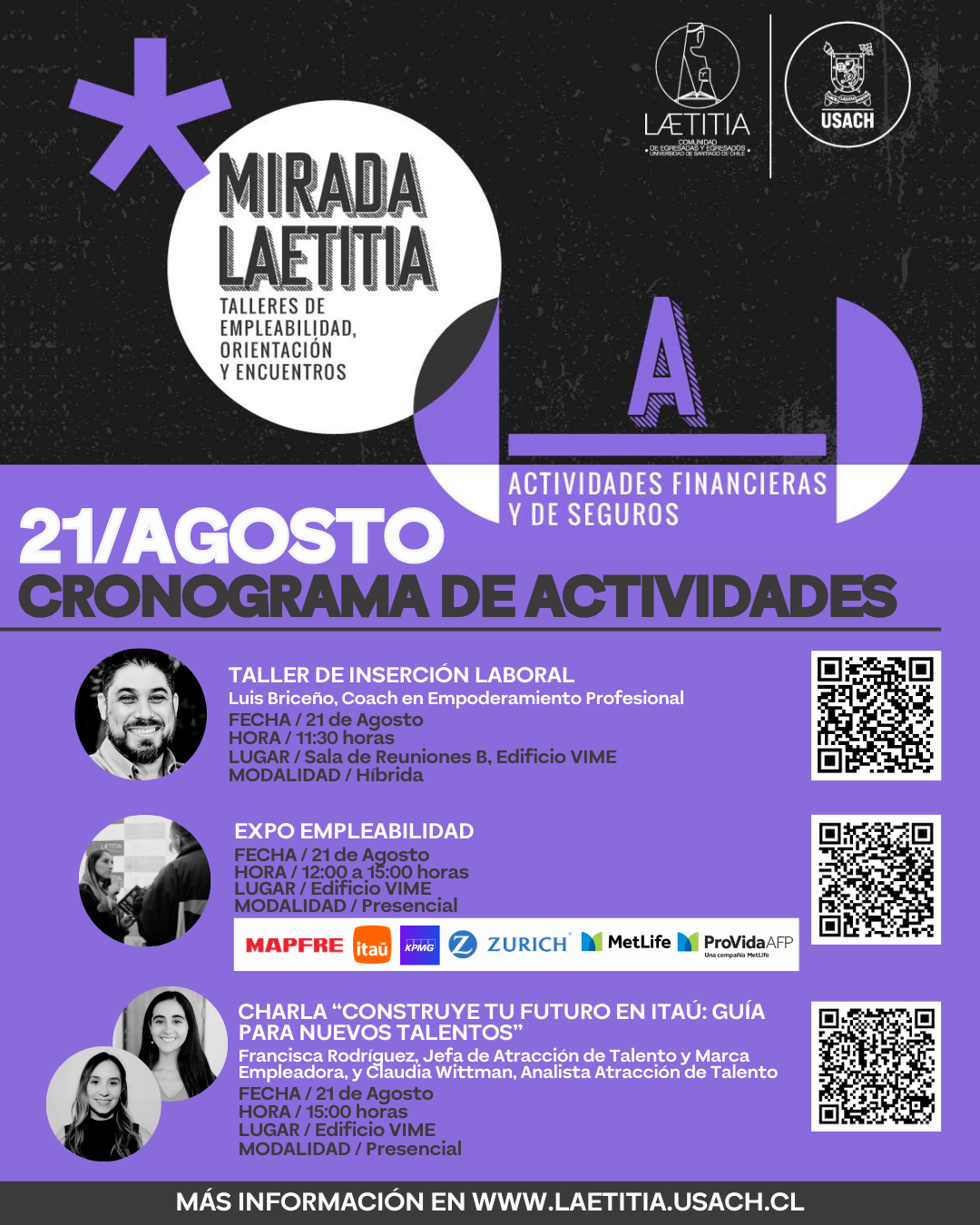 Actividades de apoyo a la empleabilidad e inserción profesional del Programa #Mirada Laetitia