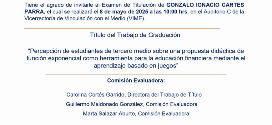 Invitación Defensa de Tesis Gonzalo Cartes Parra