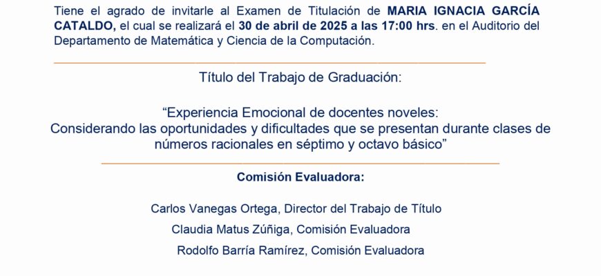 Invitación Defensa de Tesis María García Cataldo