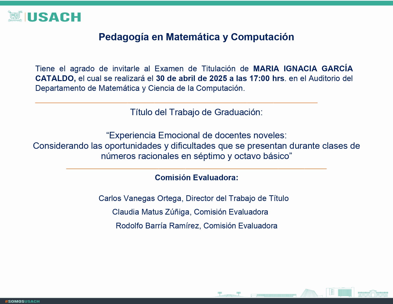 Invitación Defensa de Tesis María García Cataldo
