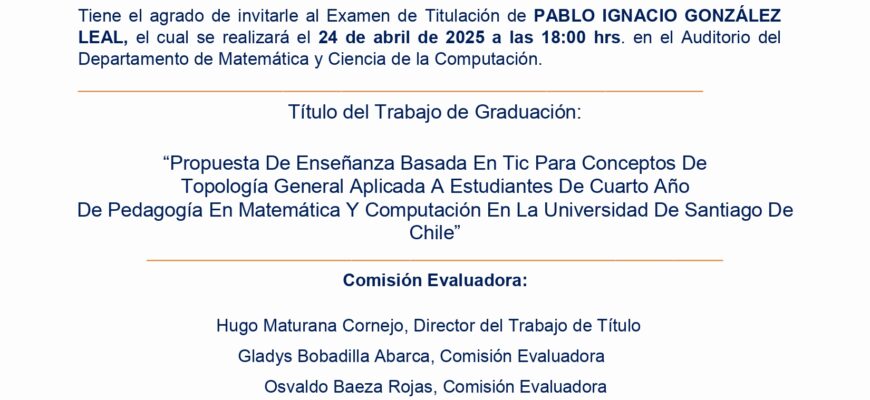 Invitación Defensa de Tesis Pablo González Leal